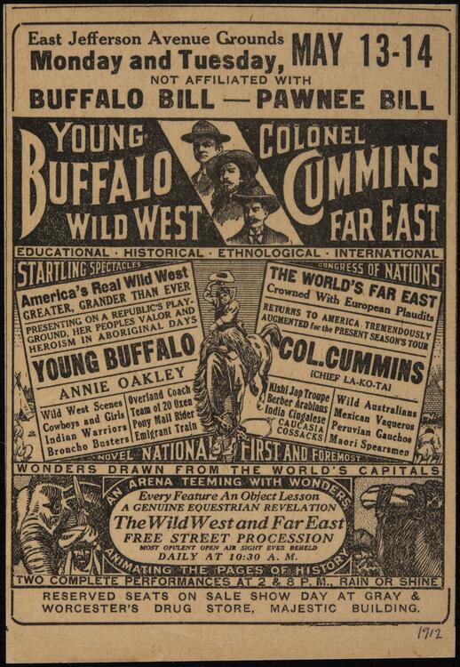 Young Buffalo Wild West Newspaper Article / American Gilcrease Museum