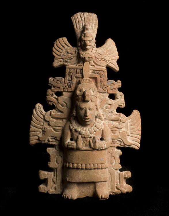 Mayan Rattles Polychrome ceramic rattle of a standing human effigy / Mesoamerican ...